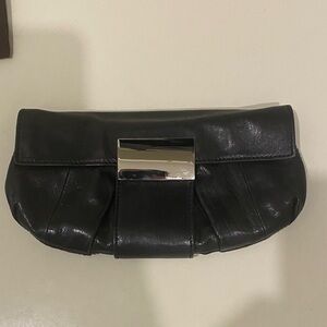 Kooba Black Clutch with Silver Accent